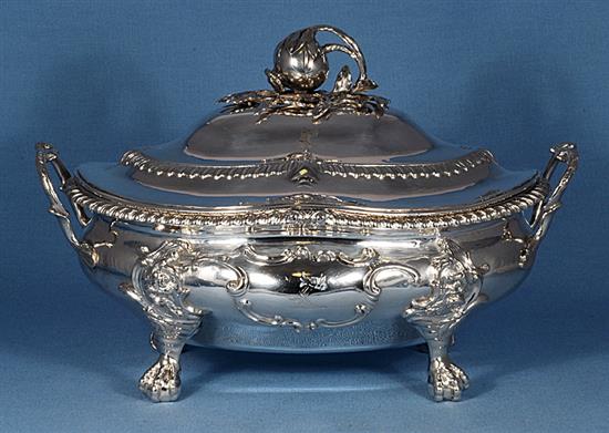 An early Victorian Irish silver soup tureen and cover,